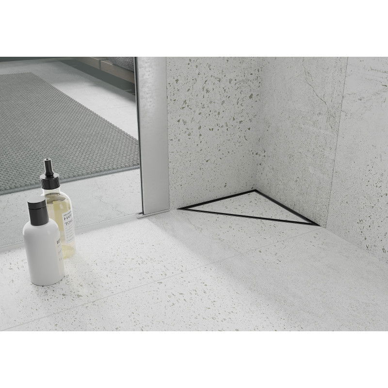 Mexen Flat-T M13 scurgere de podea triunghiulară 20 x 20 cm, negru - 1710320