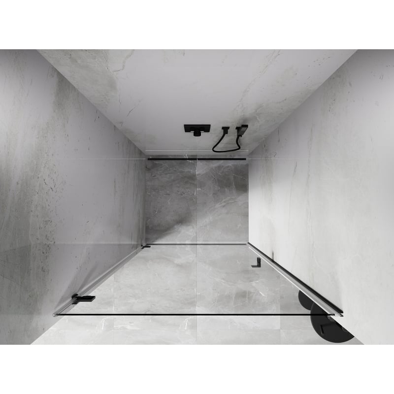 Mexen Lunar-B uși de duș batante stânga 100 cm, transparent, gri armat periat - 832-100-000-66-00-L