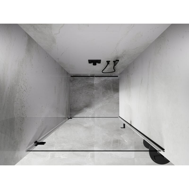 Mexen Lunar-B ușă de duș batantă stânga 90 cm, transparent, negru - 832-090-000-70-00-L