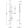 Mexen DQ00 állítható zuhanyrendszer, kefélt fegyverszürke - 785004581-66