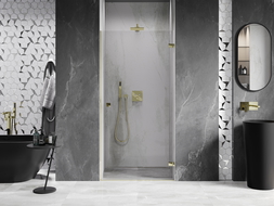 Mexen Lunar-B ușă de duș batantă dreaptă 70 cm, transparentă, aurie - 832-070-000-50-00-P