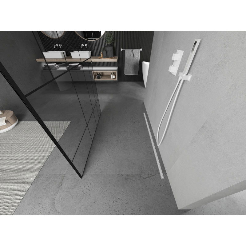 Mexen Kioto panou de duș independent 140 x 200 cm, model negru 8 mm, albă - 800-140-002-20-78