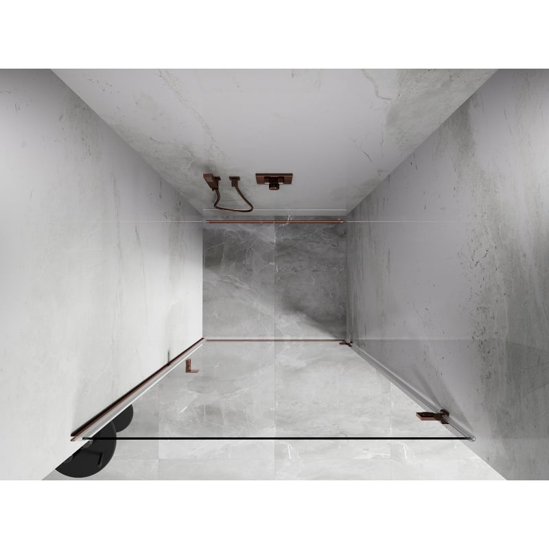 Mexen Lunar-B ușă de duș batantă dreapta 100 cm, transparentă, aur roz - 832-100-000-60-00-P