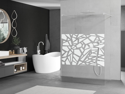 Mexen Kioto szabadonálló zuhanyfal 110 x 200 cm, fehér mintás 8 mm, fehér - 800-110-002-20-85