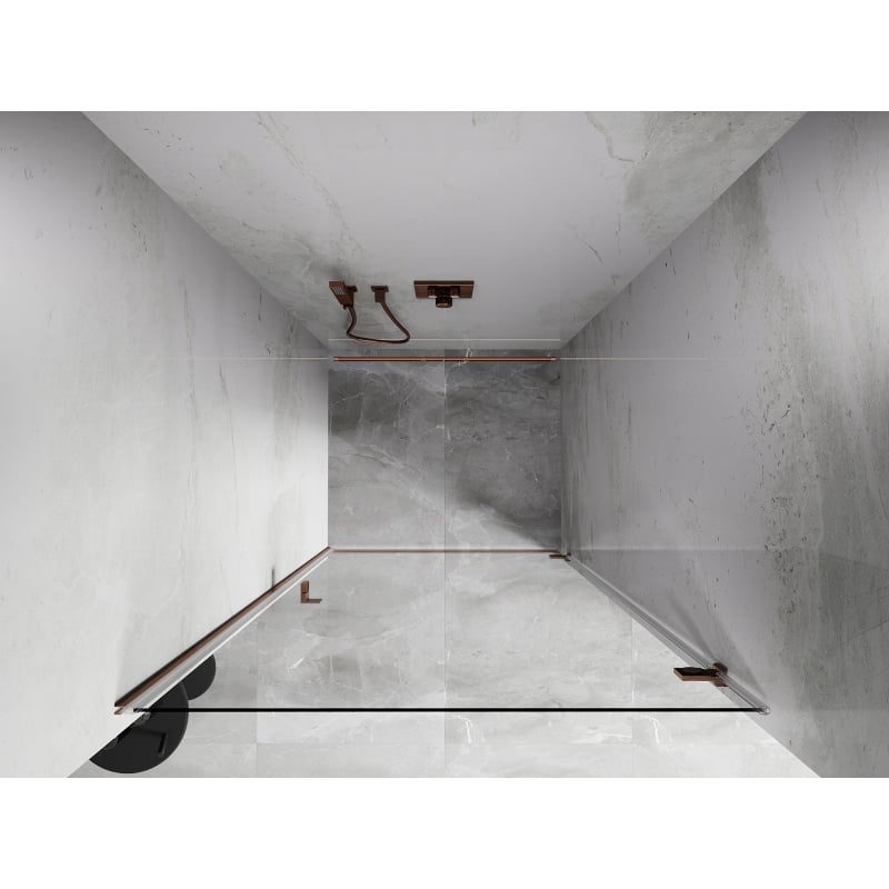 Mexen Lunar-B ușă de duș batantă dreapta 85 cm, transparent, cupru periat - 832-085-000-65-00-P