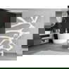 Mexen Kioto perete de duș de sine stătător 100 x 200 cm, transparent/Model alb 8 mm, Albă - 800-100-002-20-97