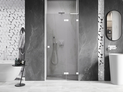 Mexen Lunar L ușă de duș batantă dreapta 85 cm, transparentă, alb - 834L-085-000-20-00-P