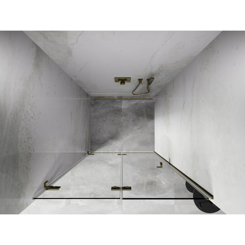 Mexen Lunar-F ușă de duș pliabilă stânga 60 cm, transparent, aurie - 836-060-000-50-00-L