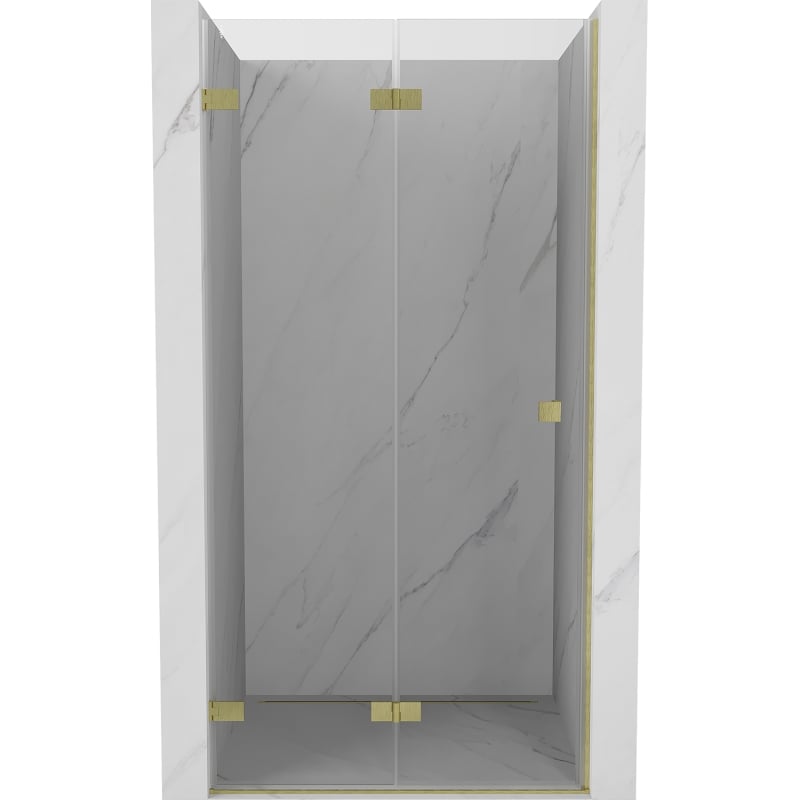 Mexen Lunar-F uși de duș pliante stânga 85 cm, transparente, aurii periate - 836-085-000-55-00-L