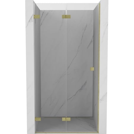 Mexen Lunar-F uși de duș pliante stânga 85 cm, transparente, aurii periate - 836-085-000-55-00-L