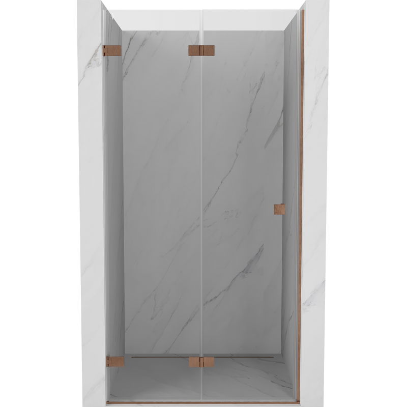 Mexen Lunar-F uși de duș pliante stânga 70 cm, transparente, cupru periat - 836-070-000-65-00-L