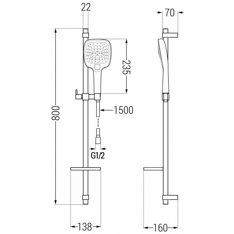Mexen DQ17 zuhanyszett, krómozott - 785174581-02