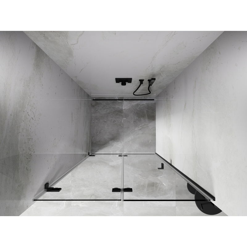 Mexen Lunar-F uși de duș pliabile stânga 90 cm, transparent, gun metal - 836-090-000-95-00-L