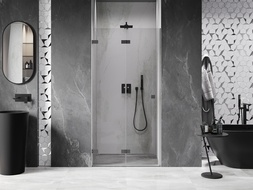 Mexen Lunar-F ușă de duș pliată stânga 95 cm, transparent, gun metal - 836-095-000-95-00-L