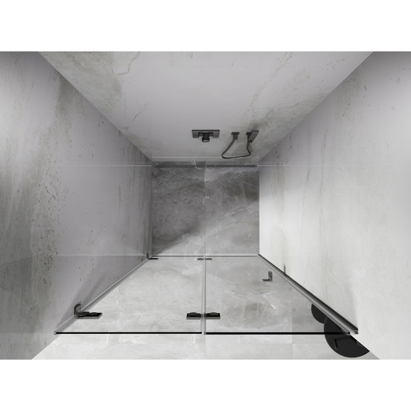 Mexen Lunar-F uși de duș pliante stânga 75 cm, transparent, nichel periat - 836-075-000-97-00-L