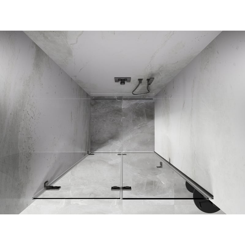 Mexen Lunar-F ușă de duș pliată stânga 100 cm, transparentă, nichel periat - 836-100-000-97-00-L