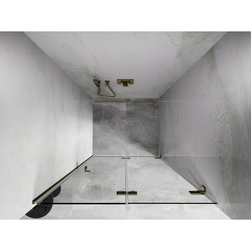 Mexen Lunar-F ușă de duș pliabilă dreapta 85 cm, transparentă, aurie - 836-085-000-50-00-P