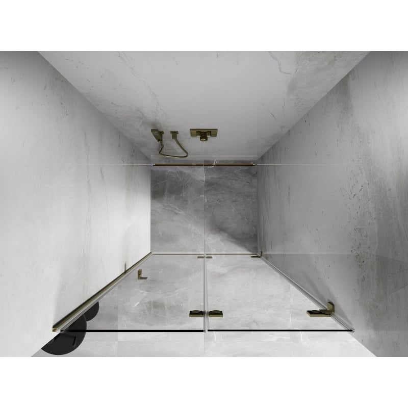 Mexen Lunar-F ușă de duș pliabilă dreaptă 70 cm, transparentă, auriu periat - 836-070-000-55-00-P