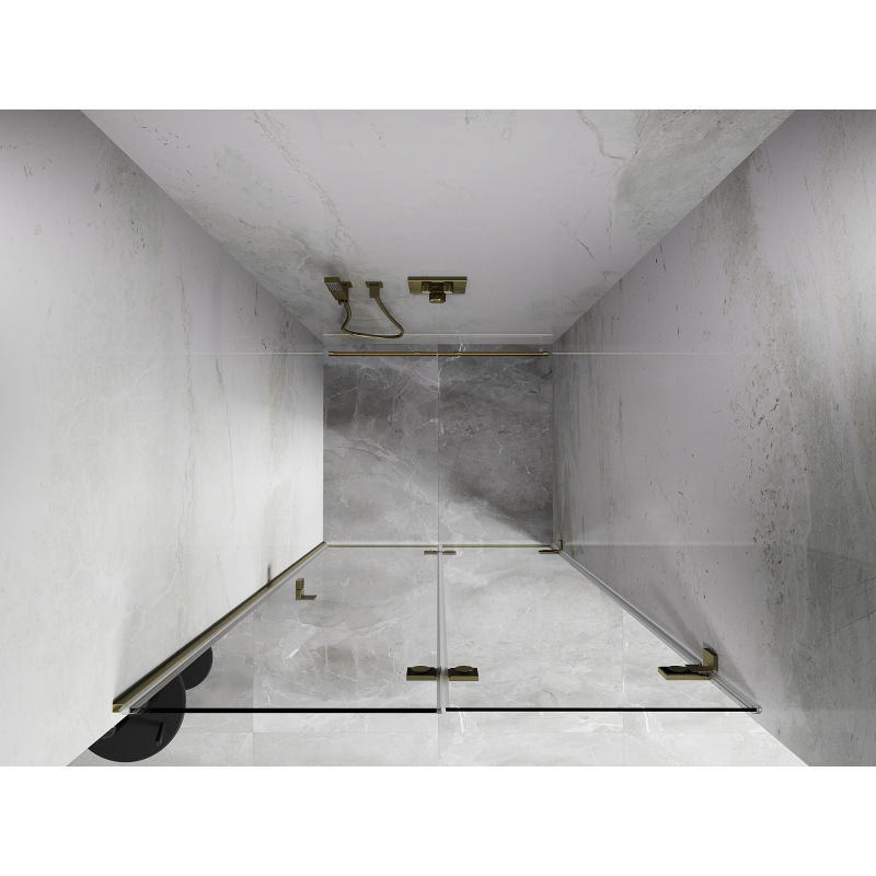 Mexen Lunar-F uși duș pliabile dreapta 95 cm, transparent, auriu periat - 836-095-000-55-00-P