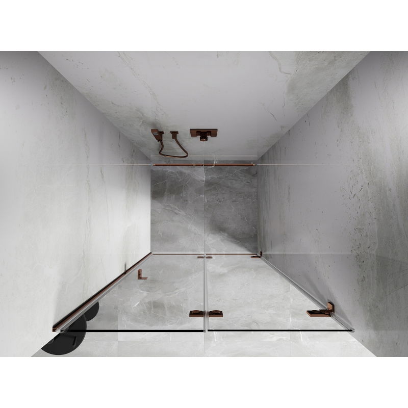 Mexen Lunar-F ușă de duș pliabilă dreapta 70 cm, transparentă, aur roz - 836-070-000-60-00-P