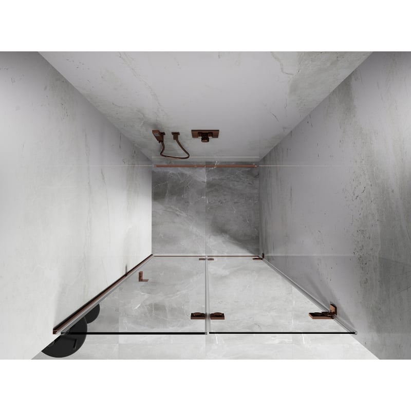 Mexen Lunar-F uși de duș pliabile dreapta 80 cm, transparent, aur roz - 836-080-000-60-00-P