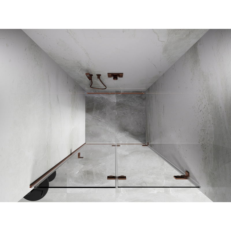 Mexen Lunar-F ușă de duș pliabilă dreapta 60 cm, transparent, cupru periat - 836-060-000-65-00-P