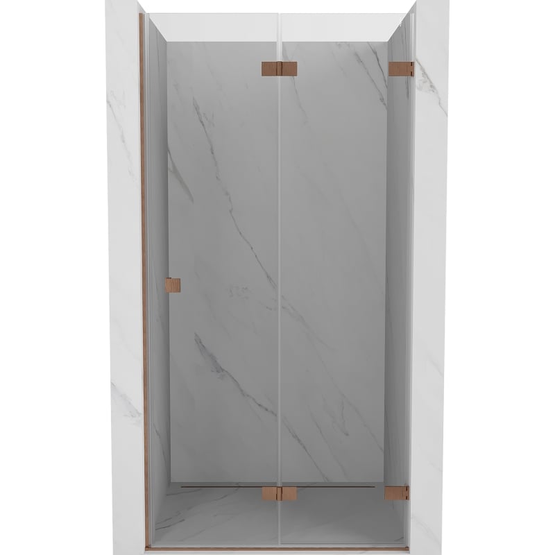 Mexen Lunar-F uși de duș pliante dreapta 65 cm, transparent, cupru periat - 836-065-000-65-00-P
