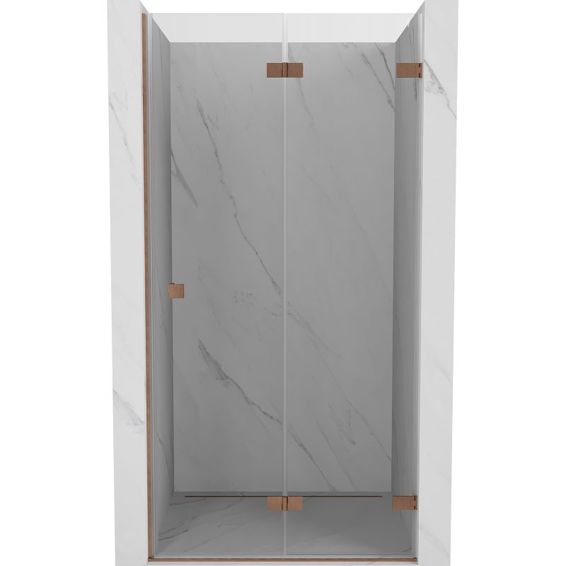 Mexen Lunar-F ușă de duș pliabilă dreapta 80 cm, transparentă, cupru periat - 836-080-000-65-00-P