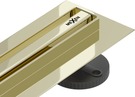 Mexen Flat 360° Slim forgatható vonalmenti lefolyó 150 cm, arany - 1541150