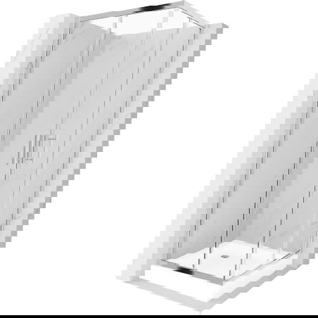 Mexen Rio cabină de duș pătrată 70 x 70 cm, transparent, Crom + cadă de duș Rio, Albă - 860-070-070-01-00-4510