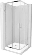Mexen Rio cabină de duș pătrată 70 x 70 cm, transparent, Crom + cadă de duș Rio, Albă - 860-070-070-01-00-4510