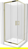Mexen Rio cabină de duș pătrată 70 x 70 cm, Înghețat, Aurie + cadă de duș Rio, Albă - 860-070-070-50-30-4510