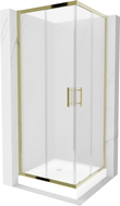 Mexen Rio cabina de duș pătrată 70 x 70 cm, mată, aurie + cadă de duș, albă - 860-070-070-50-30-4510