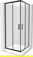 Mexen Rio cabină de duș pătrată 70 x 70 cm, Înghețat, Neagră + cadă de duș Rio, Albă - 860-070-070-70-30-4510