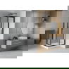 Mexen Rio cabină de duș pătrată 70 x 70 cm, Înghețat, Neagră + cadă de duș Rio, Albă - 860-070-070-70-30-4510