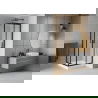 Mexen Rio cabină de duș pătrată 70 x 70 cm, Înghețat, Neagră + cadă de duș Rio, Albă - 860-070-070-70-30-4510