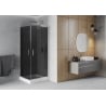 Mexen Rio cabină de duș pătrată 70 x 70 cm, Grafit, Crom + cadă de duș Rio, Albă - 860-070-070-01-40-4510