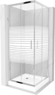 Mexen Rio cabină de duș pătrată 70 x 70 cm, Dungi, Crom + cadă de duș Rio, Albă - 860-070-070-01-20-4510