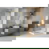 Mexen Rio cabină de duș pătrată 70 x 70 cm, Dungi, Aurie + cadă de duș Rio, Albă - 860-070-070-50-20-4510