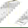 Mexen Rio cabină de duș pătrată 70 x 70 cm, Dungi, Aurie + cadă de duș Rio, Albă - 860-070-070-50-20-4510