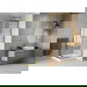 Mexen Rio cabină de duș pătrată 70 x 70 cm, Dungi, Aurie + cadă de duș Rio, Albă - 860-070-070-50-20-4510