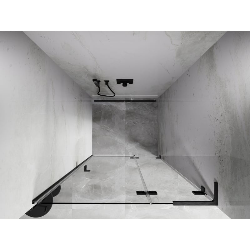 Mexen Lunar L uși de duș batante dreapta 75 cm, transparent, gri armat periat - 834L-075-000-66-00-P