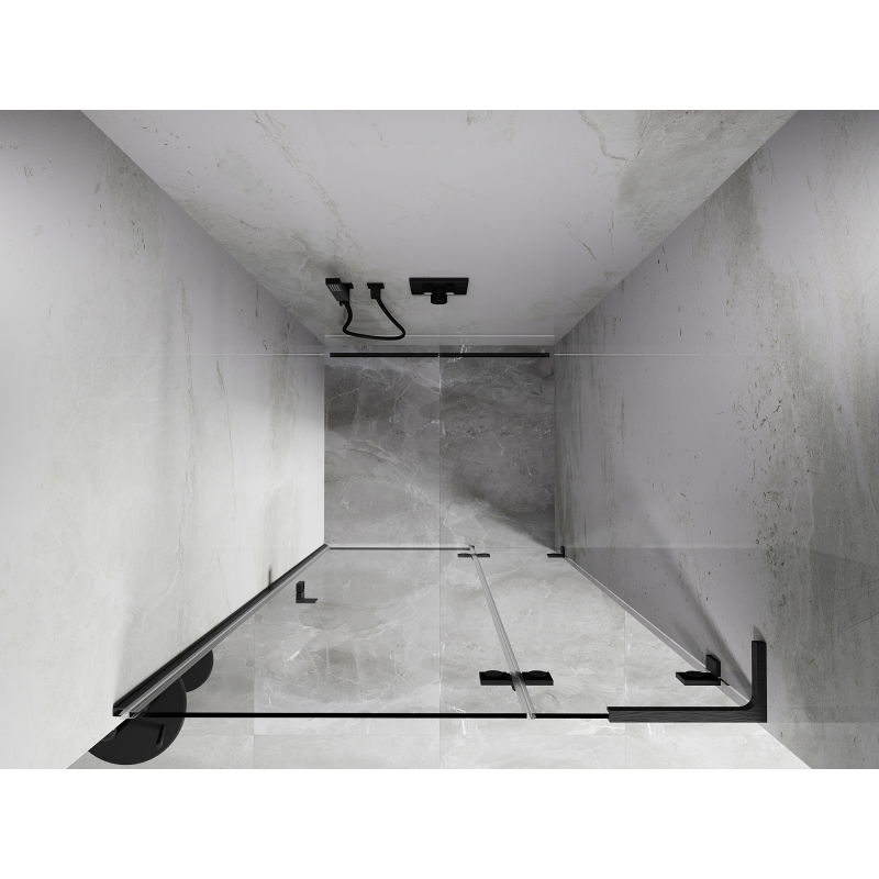 Mexen Lunar L uși de duș rabatabile dreapta 95 cm, transparent, gri armat periat - 834L-095-000-66-00-P