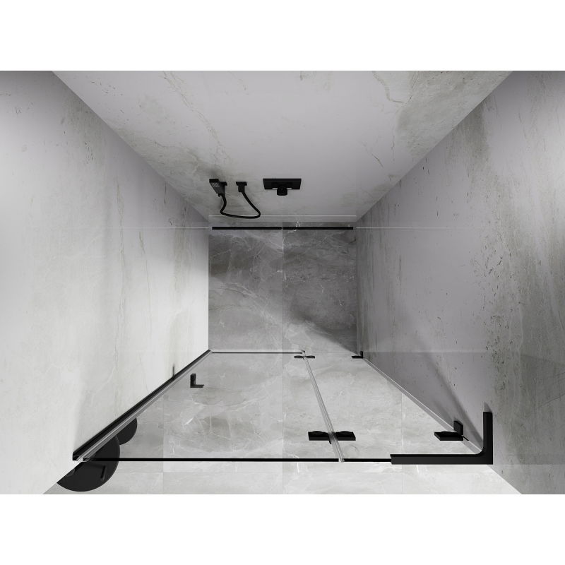 Mexen Lunar L ușă de duș batantă dreaptă 120 cm, transparentă, neagră - 834L-120-000-70-00-P