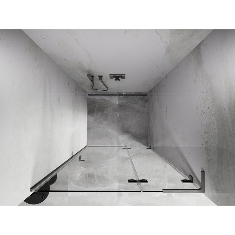 Mexen Lunar L ușă de duș batantă dreapta 120 cm, transparentă, nichel periat - 834L-120-000-97-00-P