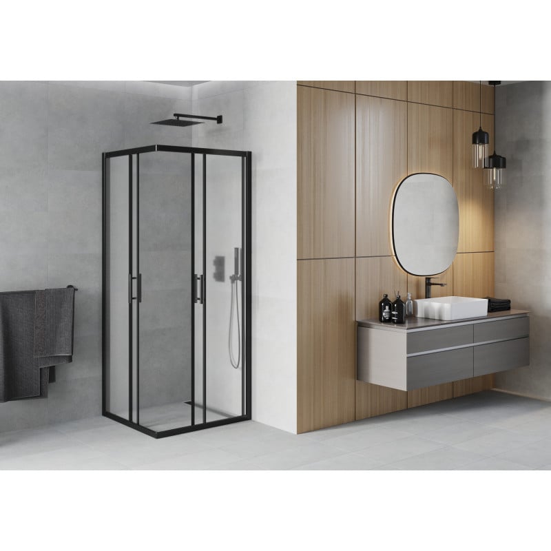 Mexen Rio cabina de duș pătrată 70 x 70 cm, satinat, negru - 860-070-070-70-30