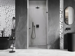 Mexen Lunar-B ușă de duș rabatabilă dreapta 85 cm, transparentă, gun metal - 832-085-000-95-00-P