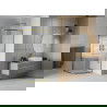 Mexen Rio zuhanykabin félköríves 80 x 80 cm, csíkos, arany - 863-080-080-50-20