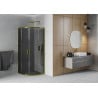 Mexen Rio cabina de duș semirotundă 70 x 70 cm, grafit, aurie - 863-070-070-50-40