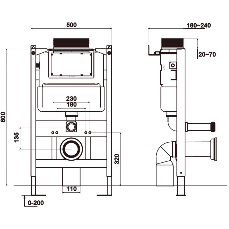Mexen Tex Air XS-U pneumatikus WC-beépítési keret - 61850A